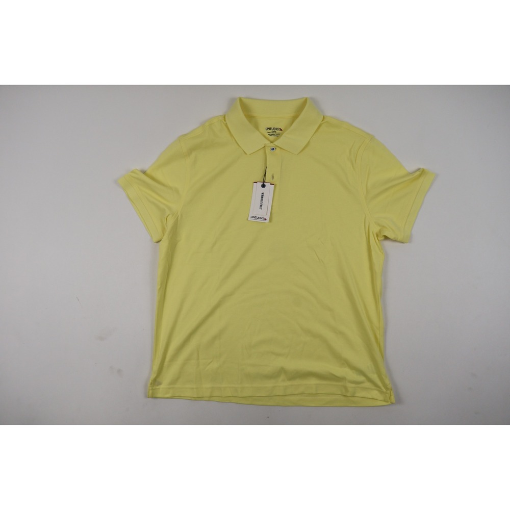 UNTUCKit Polo Damaschino Light Yellow Solid Large Supima Cotton NWT